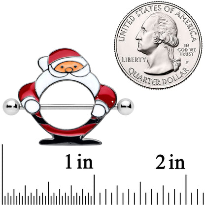 14 Gauge 5/8 Ooh Jolly Santa Claus Christmas Nipple Shield Set