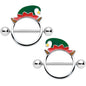 14 Gauge 9/16 Holiday Elf Hat Christmas Nipple Shield Set