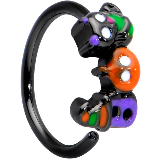 20 Gauge 1/4 Black Boo Party Halloween Nose Hoop