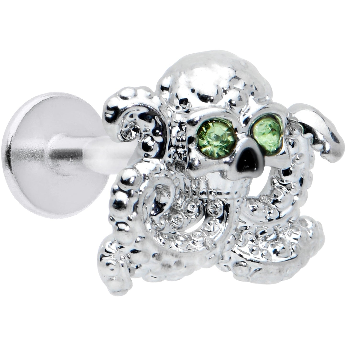 16 Gauge 5/16 Clear Green Gem Sunglasses Octopus Labret Monroe Tragus