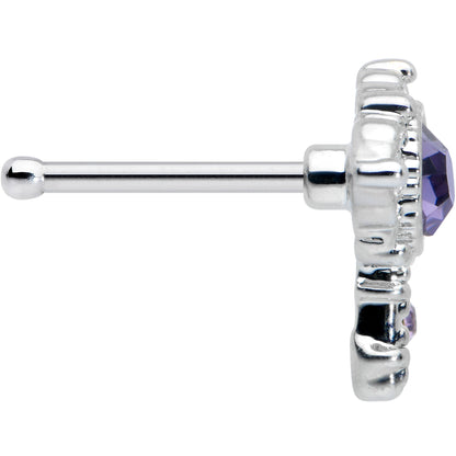 20 Gauge 1/4 Purple Gem Unlock My Heart Key Nose Bone