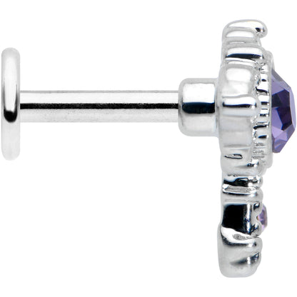 16 Gauge 1/4 Purple Gem Unlock My Heart Key Labret Monroe Tragus