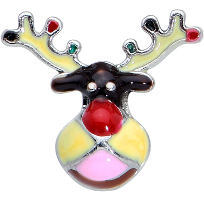 20 Gauge 7.5mm Colorful Reindeer Christmas L Shape Nose Ring