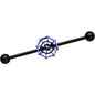 14 Gauge Black Purple Spider Web Halloween Industrial Barbell 38mm