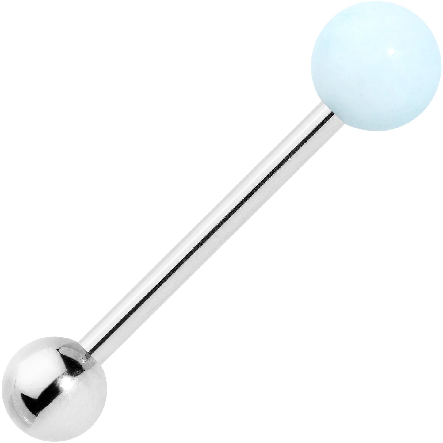 Light Blue Synthetic Aquamarine Barbell Tongue Ring