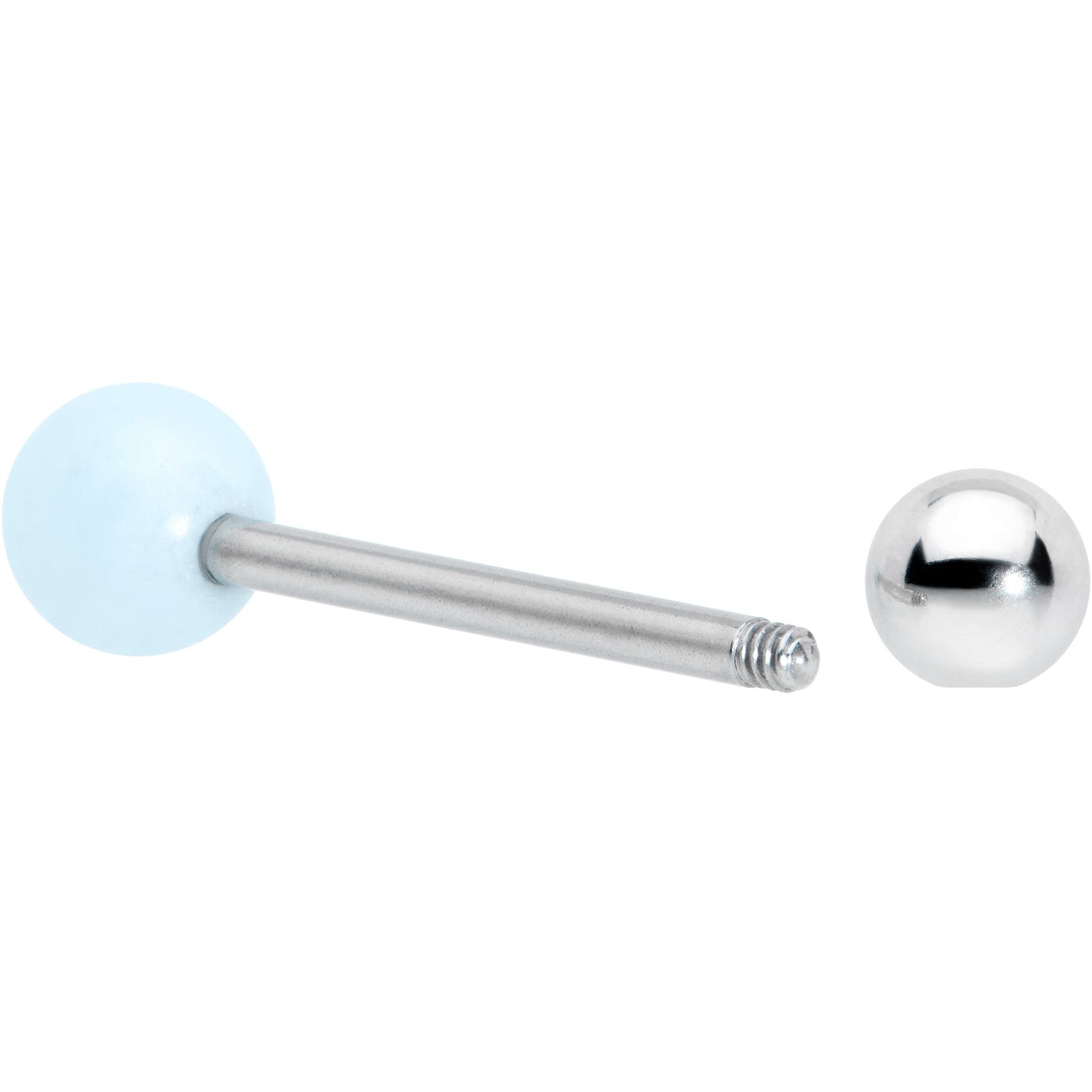 Light Blue Synthetic Aquamarine Barbell Tongue Ring