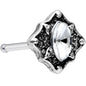 20 Gauge 1/4 Clear Gem Rhombus Retro Nose Bone