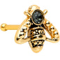 20 Gauge 1/4 Black Gem Gold Tone Angular Bee Nose Bone