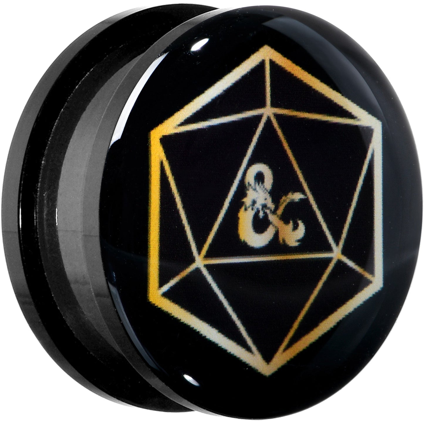 Licensed Dungeons & Dragons D20 Dice Black Screw Fit Plug Set