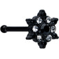 20 Gauge 1/4 Clear CZ Gem Black Abstract Sun Nose Bone