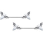 14 Gauge 9/16 Clear Gem Flying Bats Halloween Barbell Nipple Ring Set