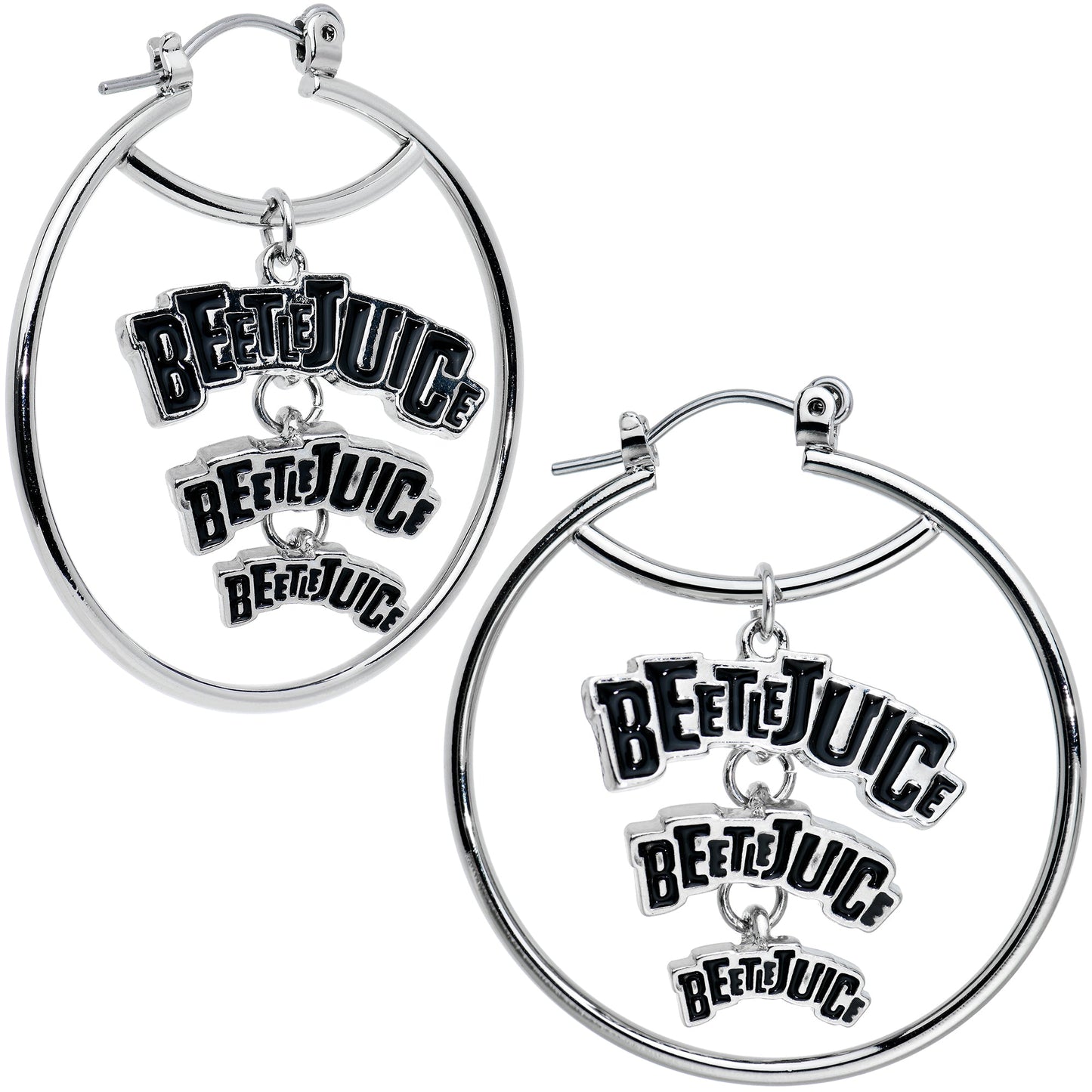 20 Gauge Officially Licensed Beetlejuice Say His Name Hoop Earrings