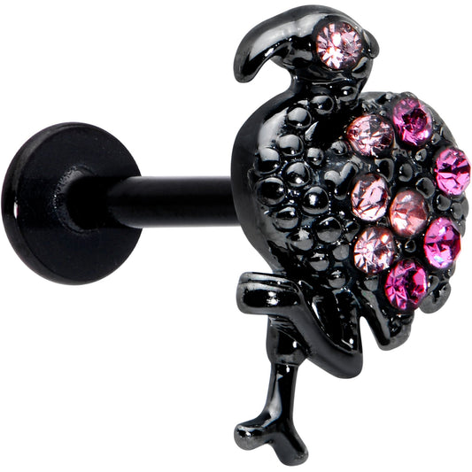 16 Gauge 5/16 Pink Gem Black Fashion Flamingo Labret Monroe Tragus