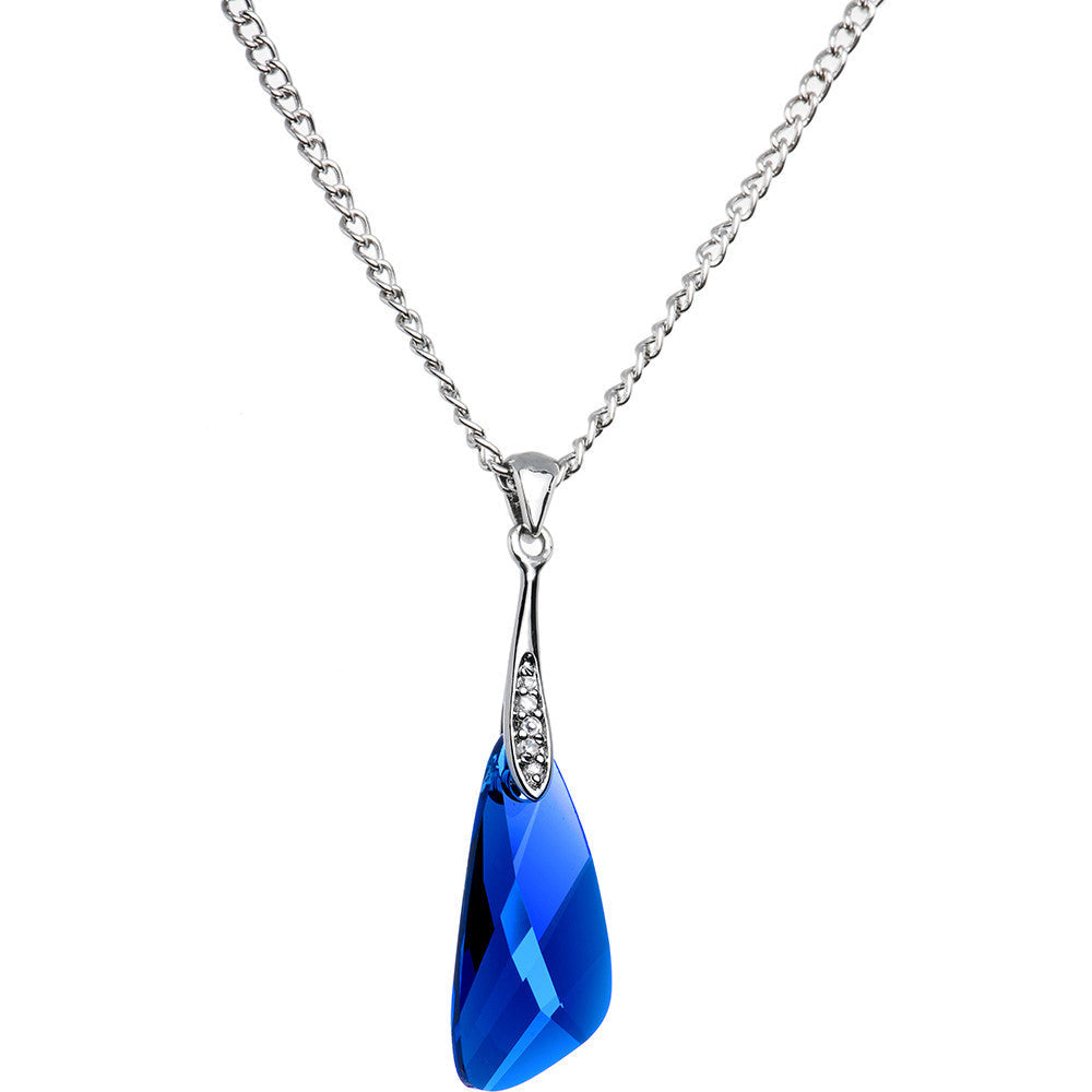 Sapphire Blue Inspire Necklace Created with Crystals