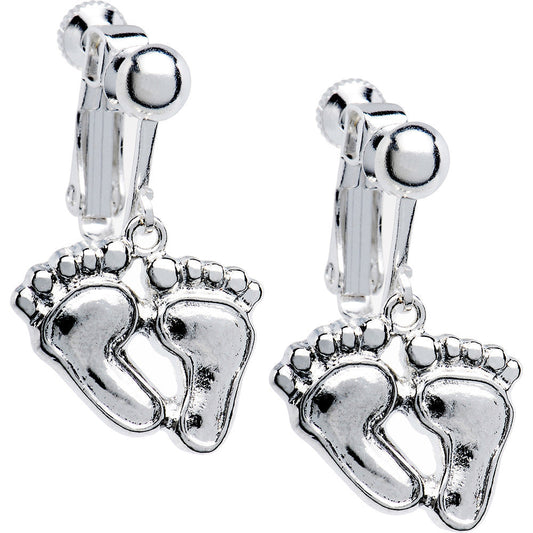 Fun Footprints Clip on Earrings