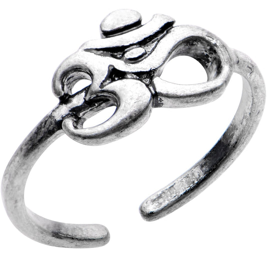 Silver Plated Spiritual Ohm Toe Ring