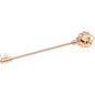 Aurora CZ Heart Rose Gold PVD Filigree Key Industrial Barbell 38mm