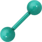 14 Gauge 9mm Green Acrylic Over Steel 6mm Ball Straight Barbell
