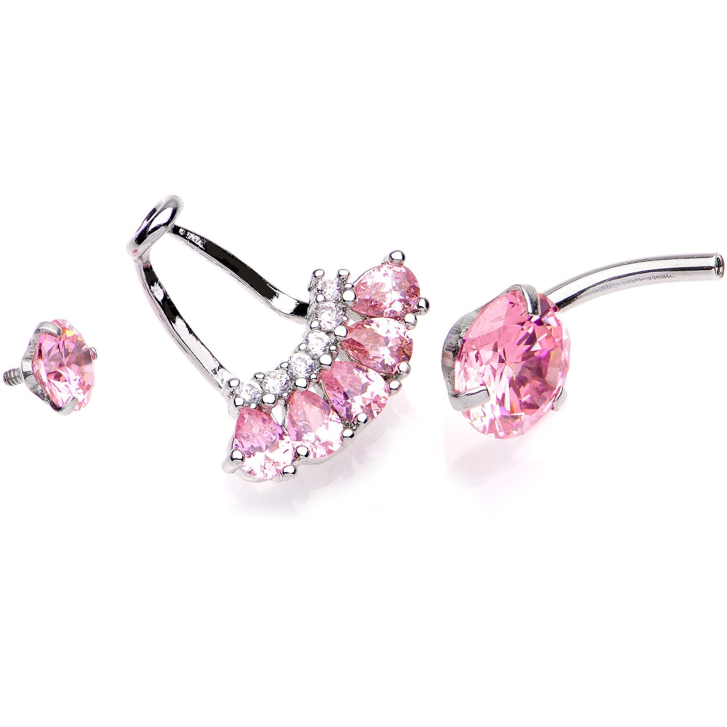 Pink Gem Swagger Sweep Dangle Belly Ring