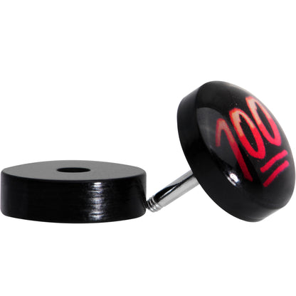 Officially Licensed Keep It 100 emoji Black Acrylic Cheater Plug Set