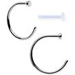 20 Gauge 3/8" Pack of 2 Stainless Steel Nose Hoop Rings