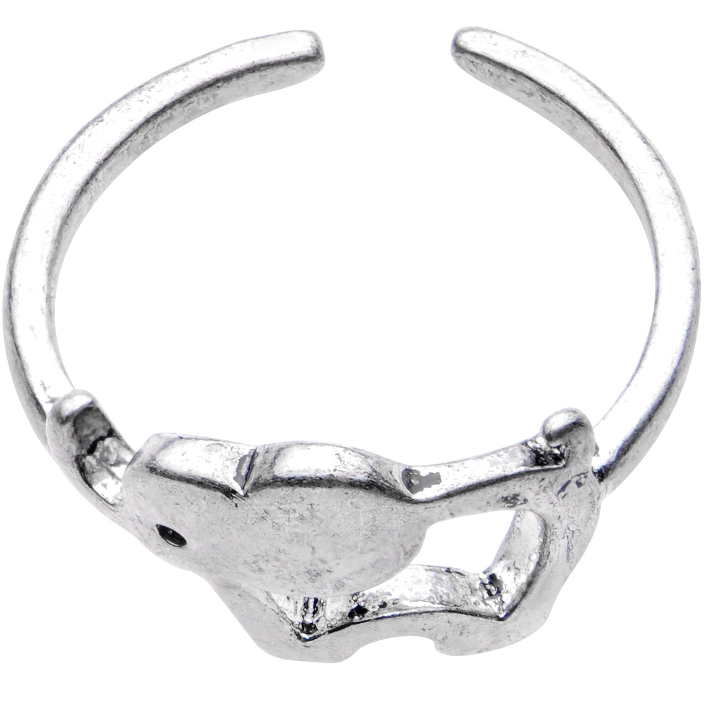 Silver Plated Friendly Elephant Toe Ring