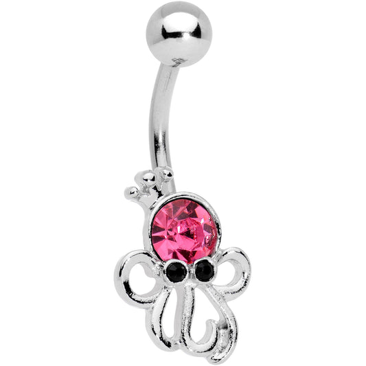 Pink Black Gem King Octopus Belly Ring