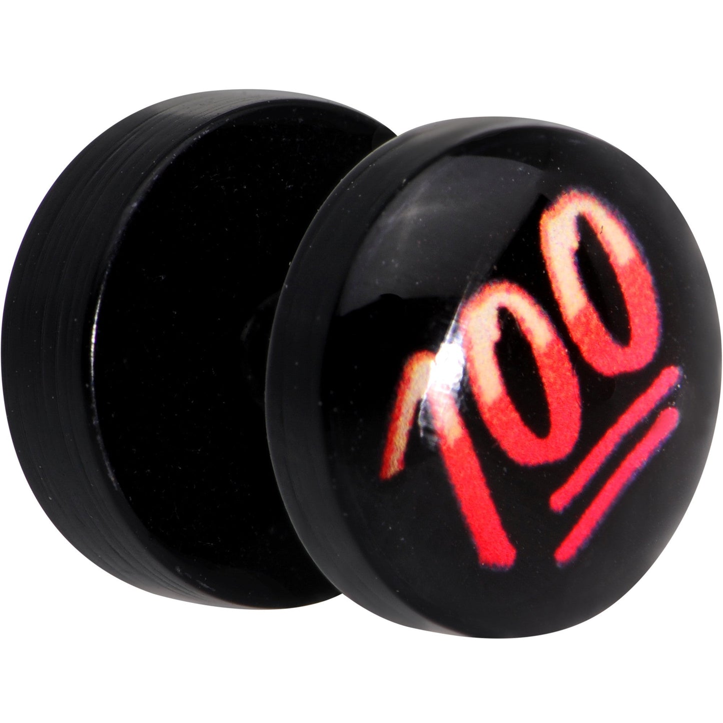 Officially Licensed Keep It 100 emoji Black Acrylic Cheater Plug Set