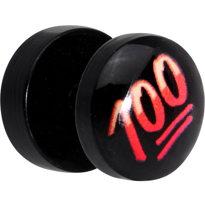 Officially Licensed Keep It 100 emoji Black Acrylic Cheater Plug Set