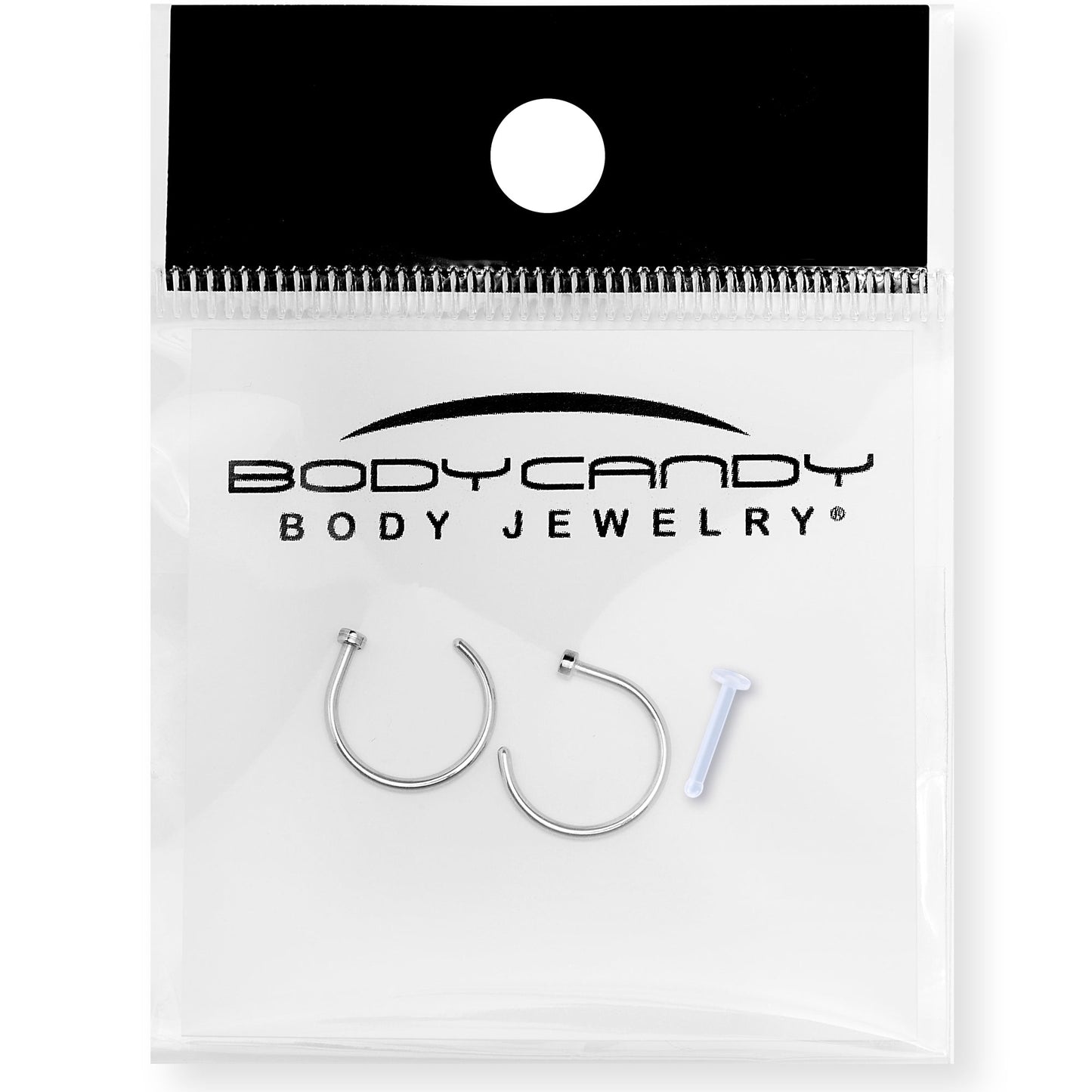 20 Gauge 3/8" Pack of 2 Stainless Steel Nose Hoop Rings