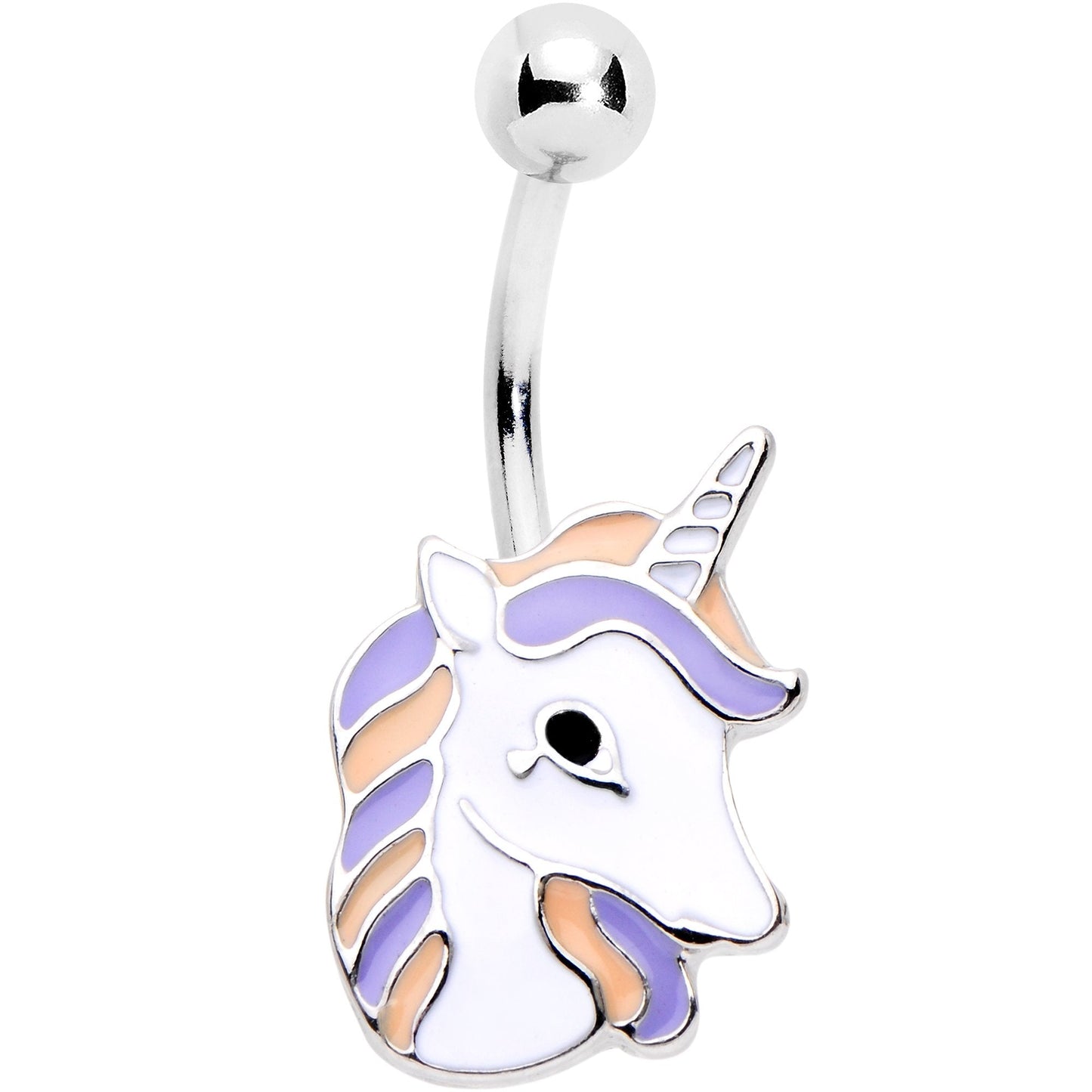 Pink Purple Mane Youthful Unicorn Belly Ring