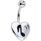 Clear Gem I Heart Music Belly Ring