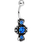 Blue Gem Victorian Frame Belly Ring