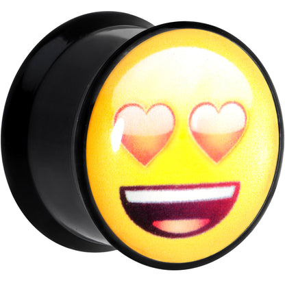 5/8 Licensed Heart Eyes emoji Acrylic Double Flare Plug Set