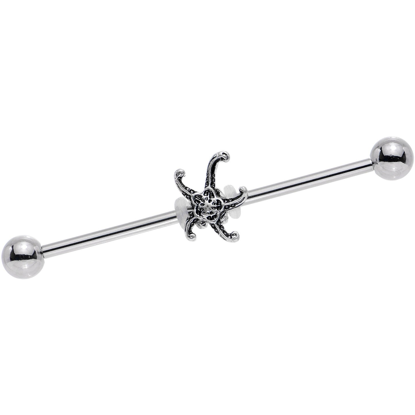 14 Gauge Steel Seeing Starfish Industrial Barbell 38mm