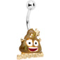 Officially Licensed Shit Happens Poop emoji Belly Ring