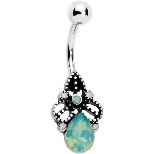 Green Gem Artsy Deco Belly Ring