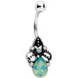 Green Gem Artsy Deco Belly Ring