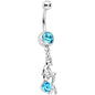 Aqua Gem Cannonball Mermaid Belly Ring